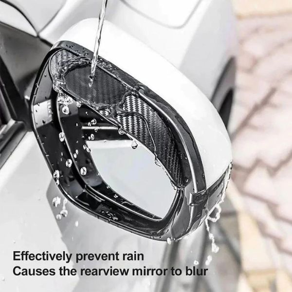 2Pcs Car Rear View Mirror Rain Eyebrow Visor