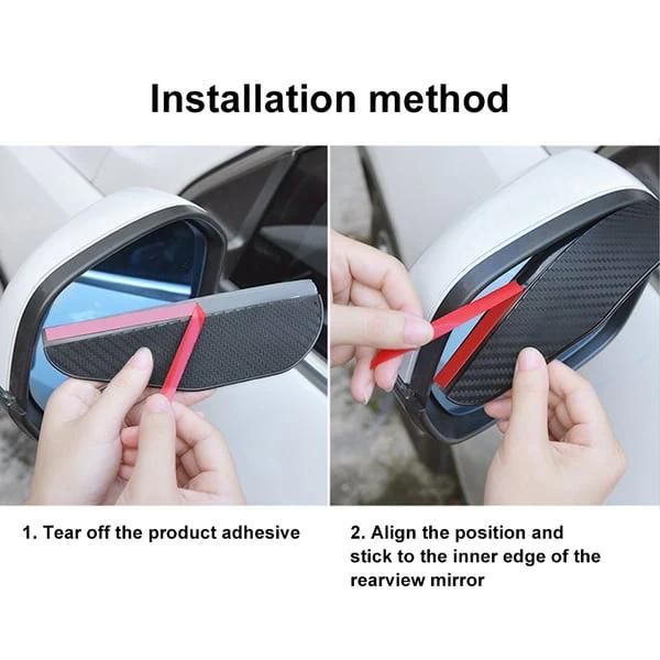 2Pcs Car Rear View Mirror Rain Eyebrow Visor