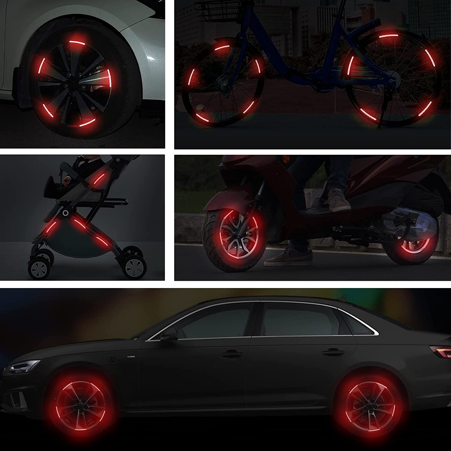 Tyre Glowing Light Sticker for Car, Bike & Cycle
