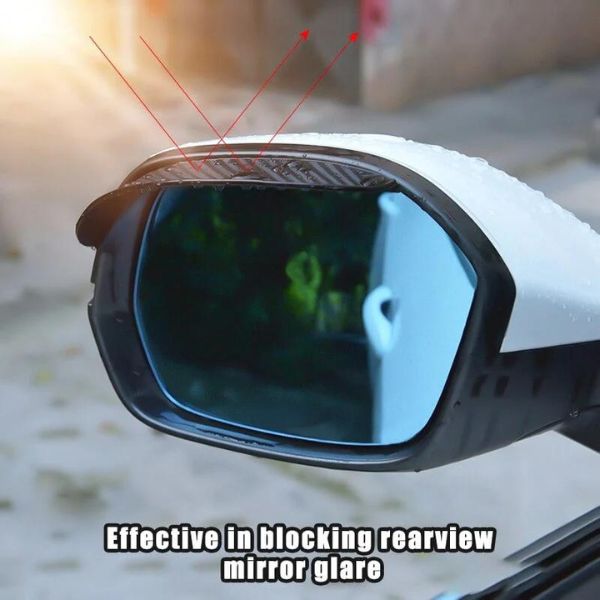 2Pcs Car Rear View Mirror Rain Eyebrow Visor