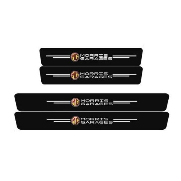 CARBON FIBER LEATHER DOOR SILL PROTECTOR (PACK OF 4 PCS)