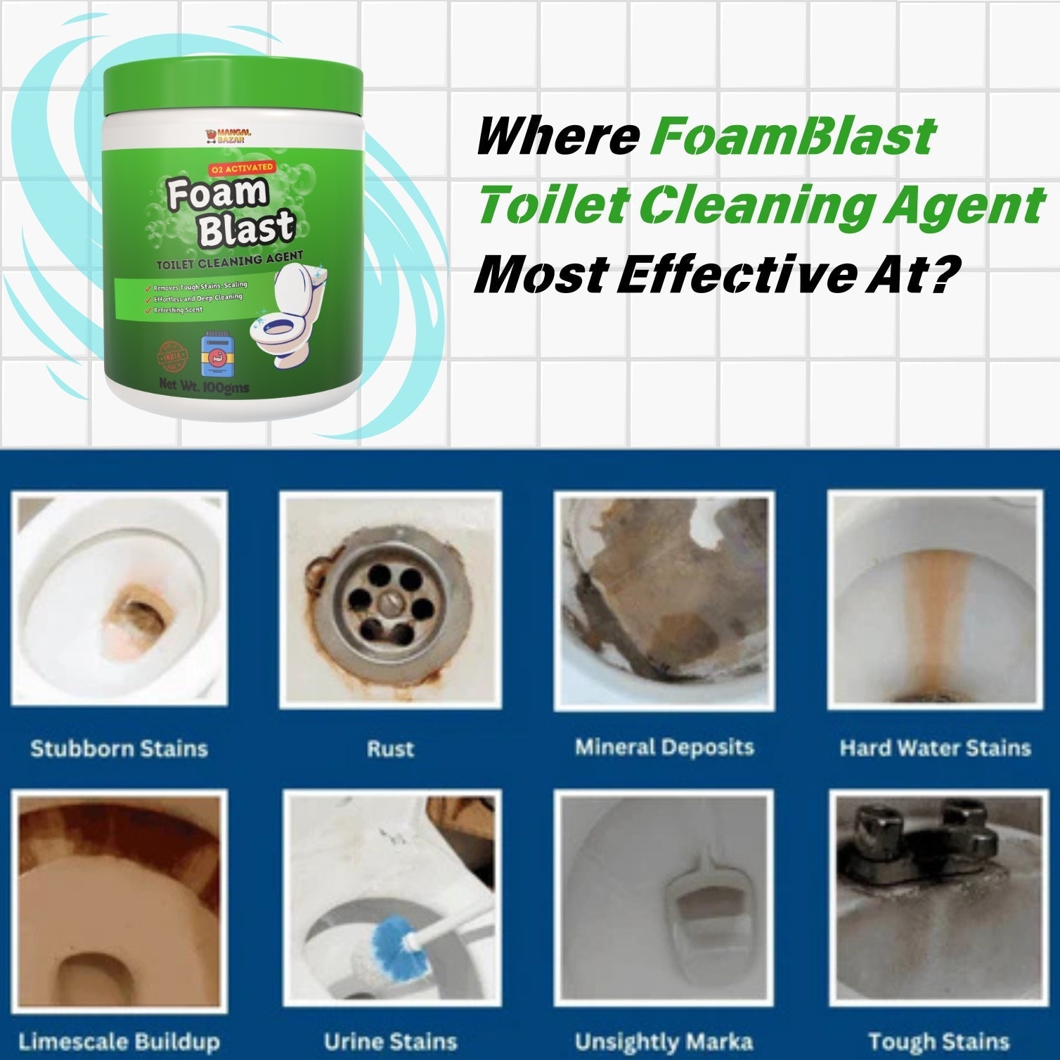 FoamBlast O2 Toilet Cleaning Agent - Pack of 3