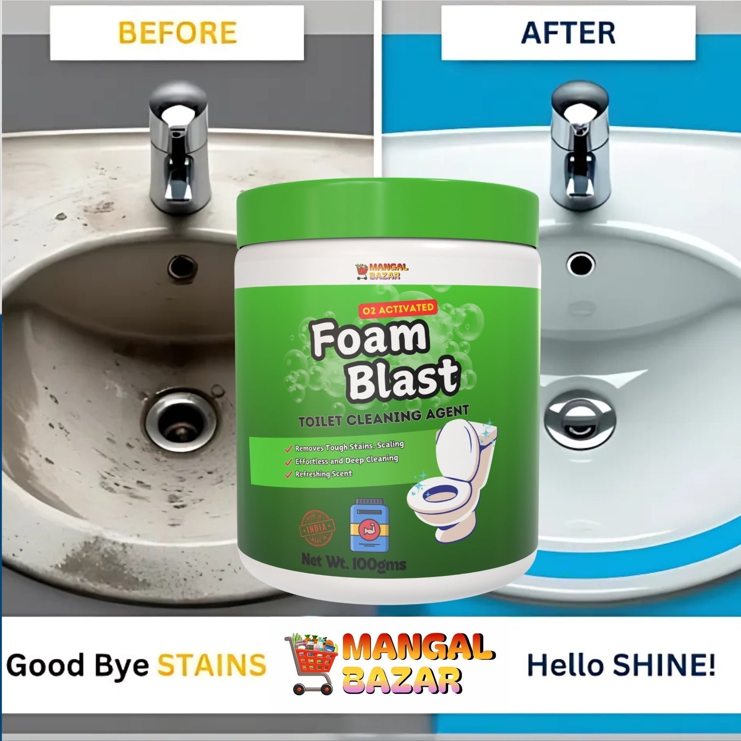 FoamBlast O2 Toilet Cleaning Agent - Pack of 3