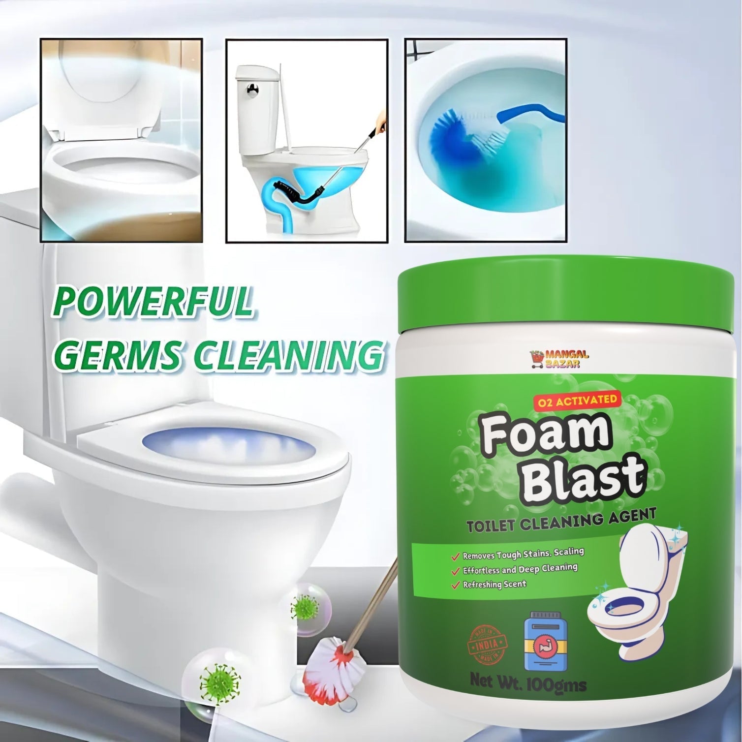 FoamBlast O2 Toilet Cleaning Agent - Pack of 3