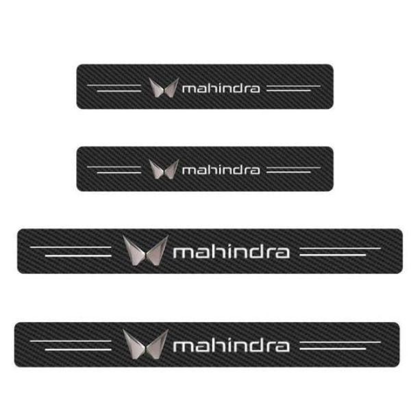 CARBON FIBER LEATHER DOOR SILL PROTECTOR (PACK OF 4 PCS)