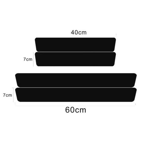 CARBON FIBER LEATHER DOOR SILL PROTECTOR (PACK OF 4 PCS)