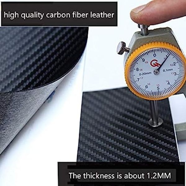 CARBON FIBER LEATHER DOOR SILL PROTECTOR (PACK OF 4 PCS)
